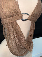 Brown Fishnet Top