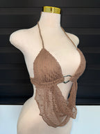 Brown Fishnet Top