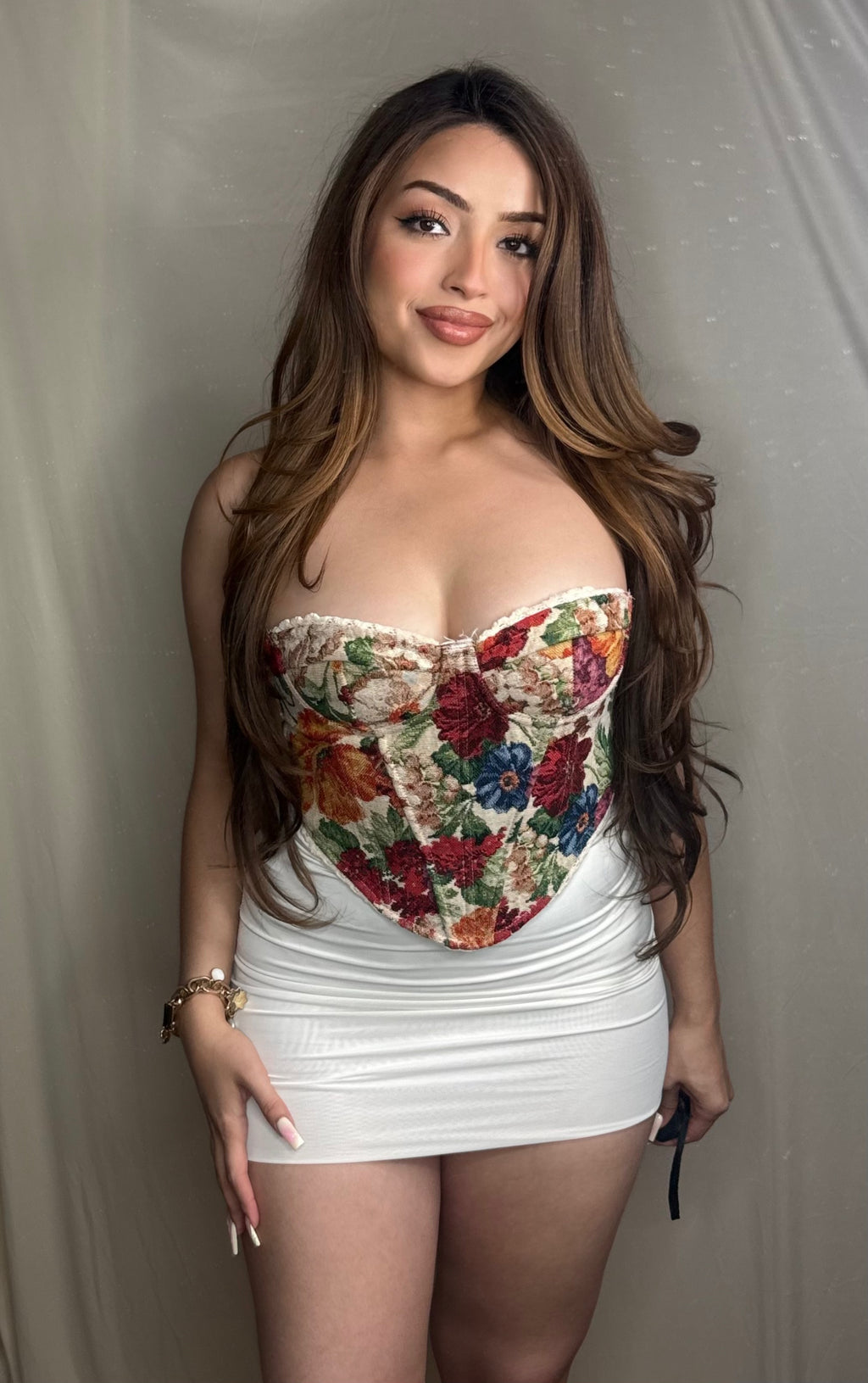 Floral Jacquard Corset